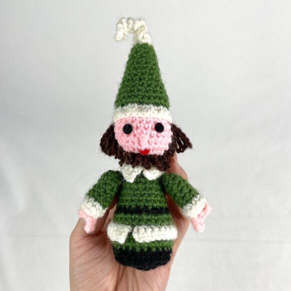 Vintage Handmade Crochet Elf - Picture 1 of 7